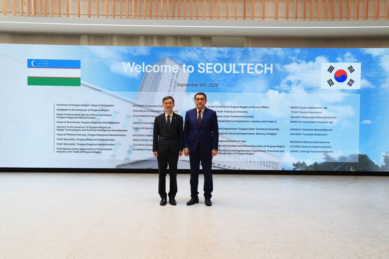 Farg‘ona viloyati va SeoulTech universiteti o‘rtasidagi hamkorlik hudud rivojiga xizmat qiladi